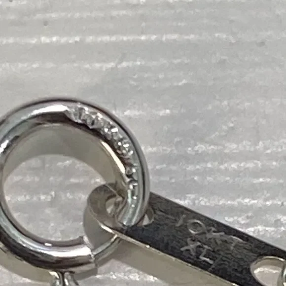 10K White Gold SUN Diamond Double Heart Necklace 18" Chain - Picture 12 of 16